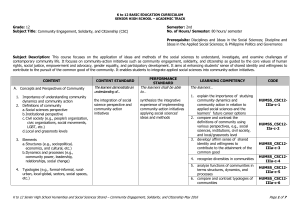Community Engagement, Solidarity, Citizenship Curriculum Guide Grade 12