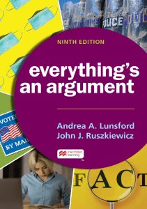 Everything's an Argument: 9th Ed. College Rhetoric Textbook