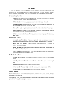 Frutas: Nutrici&oacute;n, Beneficios y Clasificaci&oacute;n