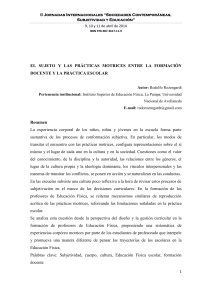 Subjetividad y pr&aacute;cticas motrices en la formaci&oacute;n docente