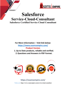Salesforce Service Cloud Consultant Exam Questions