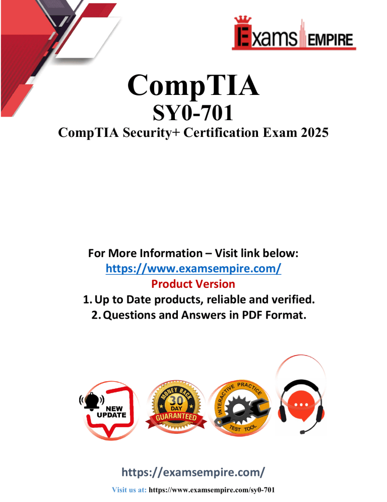 CompTIA Security+ SY0-701 Exam Questions & Answers