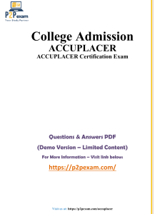 ACCUPLACER Exam Questions & Answers (Demo)