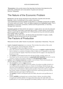 IGCSE Economics Notes: Scarcity & Production