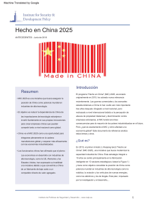 Hecho en China 2025: Antecedentes y An&aacute;lisis
