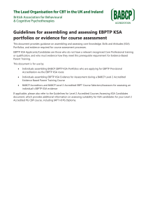 EBPTP KSA Portfolio Guidelines: BABCP Accreditation & Assessment