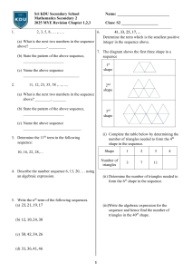 Math Revision: Sequences, Algebra - Secondary 2