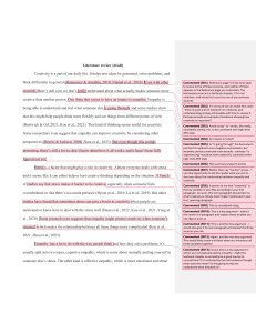 Creativity, Empathy, and Stress: A Literature Review