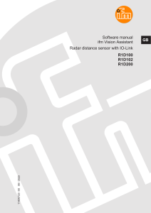 ifm Vision Assistant: Radar Distance Sensor Software Manual