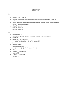 Final EET 2350: C Programming & Calculus Exam Questions