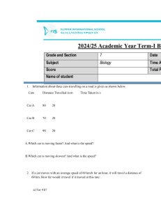 Physics Exam: Speed, Distance, Time, Motion
