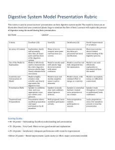 Digestive System Model Presentation Rubric