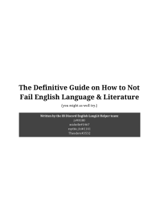 IB English Lang & Lit: The Definitive Guide to Not Failing