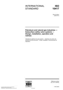 ISO 10417: Subsurface Safety Valve Systems Standard