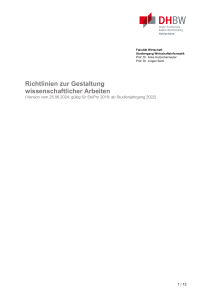Richtlinien f&uuml;r wissenschaftliche Arbeiten - Wirtschaftsinformatik