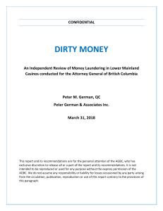 Dirty Money: Money Laundering in BC Casinos Report