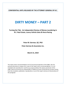 Dirty Money Part 2: BC Money Laundering Review