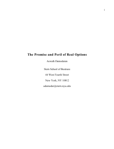 Real Options: Promise and Peril in Corporate Finance
