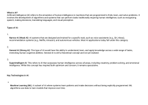 Artificial Intelligence (AI) Overview: Types, Technologies, Ethics