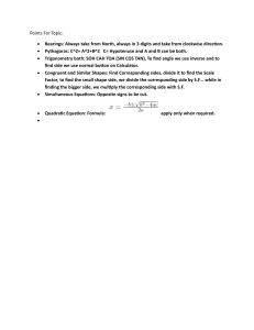 Math Cheat Sheet: Bearings, Pythagoras, Trig, Equations