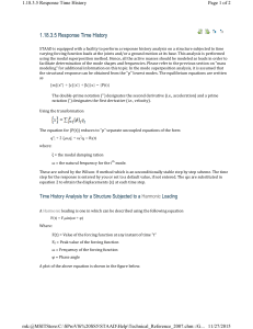 STAAD Response Time History Analysis: Technical Reference