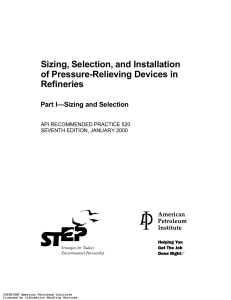 API RP 520: Pressure Relief Device Sizing & Selection in Refineries