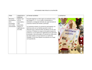Actividades para la Feria de Nutrici&oacute;n: Alimentos Procesados y Comida Saludable
