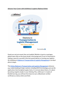 UniAthena Logistics Diploma Online: Advance Your Career