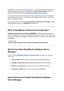 QuickBooks Database Server Manager Guide 2025