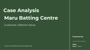 Maru Batting Centre: Customer Lifetime Value Analysis