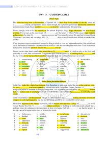 Guided Cloze Exercises: Vocabulary & Comprehension