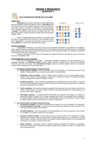 Sampling Methods: Grade 8 Research Guide