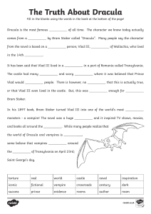 The Truth About Dracula Worksheet