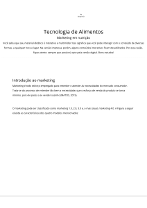 Marketing de Alimentos: Estrat&eacute;gias, Mix e Comportamento