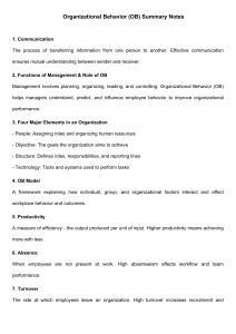 Organizational Behavior (OB) Summary Notes: Key Concepts & Theories