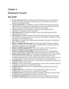 Information Security Planning: Key Terms for Incident & Disaster Recovery
