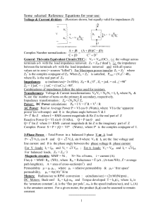 Electrical Engineering Reference Equations