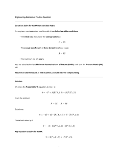 Engineering Economics: Solve for MARR with Variable Ratios