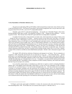 Berkshire Hathaway 1998 Shareholder Letter Analysis