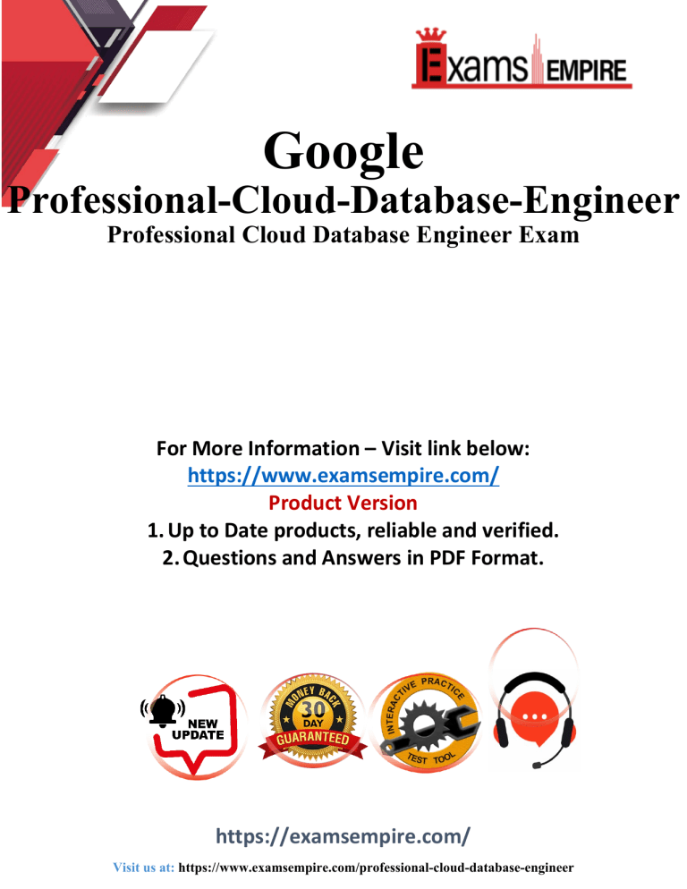 Google Cloud Database Engineer Exam Questions