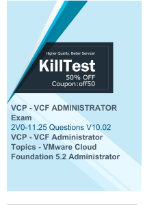 VCP-VCF Administrator Exam Questions V10.02