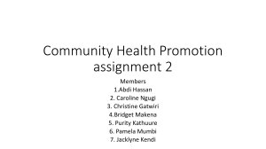 Community Health Promotion Assignment: Education & Methods
