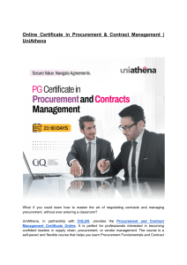 Online Procurement & Contract Management Certificate | UniAthena