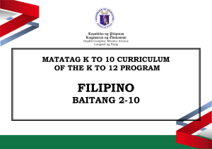 MATATAG K to 10 Filipino Curriculum Guide (Grades 2-10) - DepEd 2023