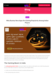 Rummy Apps in India: Why They're Gaining Popularity