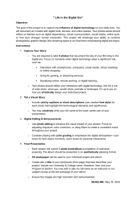 Digital Era Photography Project Instructions