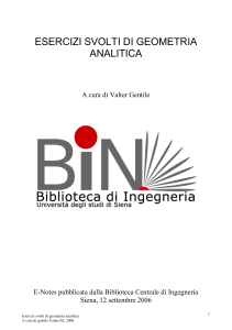 Esercizi svolti di geometria analitica
