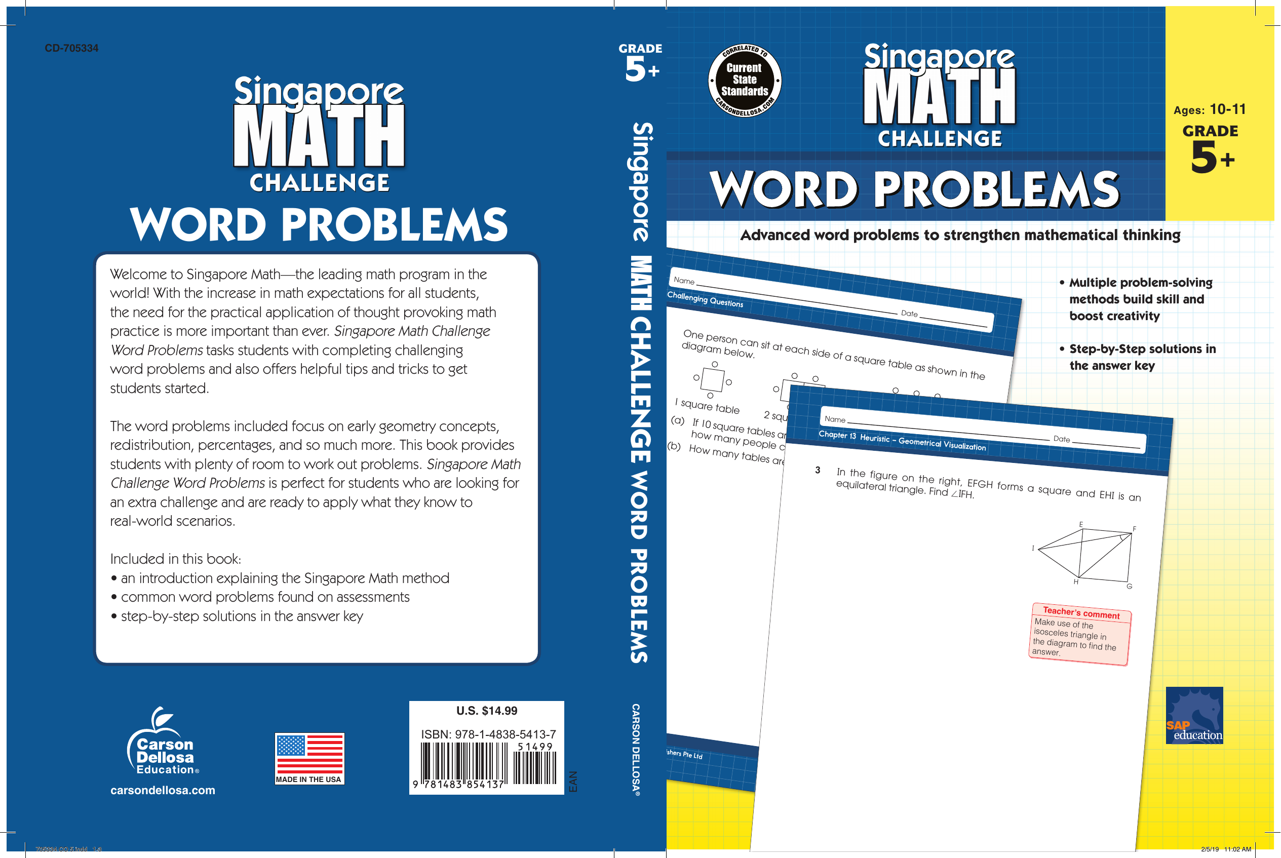 Singapore Math Challenge Word Problems: Advanced Math for Grade 5+