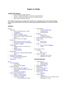 NUPOC Program Study Guide: Calculus, Physics, Engineering
