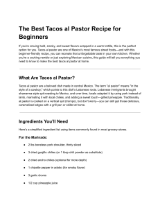 Tacos al Pastor Recipe for Beginners